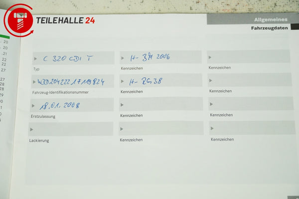 Mercedes S204 W204 C-Klasse Bordmappe Betriebsanleitung Serviceheft Bedienung