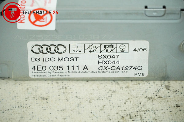 Audi A6 4F C6 A4 8E A8 4E CD-Wechsler Changer 6-fach  4E0035111A 4E0910111F