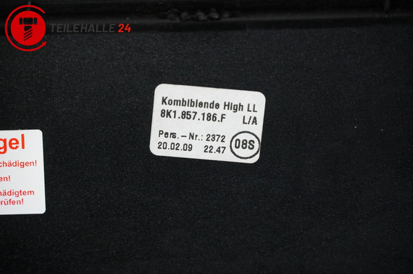 Audi A4 B8 8K Verkleidung Blende Display Armaturenbrett Rahmen silber 8K1857186F