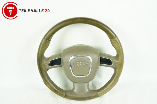 Audi A4 B8 8K Lederlenkrad Sportlenkrad kardamombeige 3-Speichen gelocht