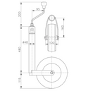 Winterhoff Stützrad Vollgummi Rohr Ø 48 mm Stützlastwaage 225 x 70 mm 150 kg