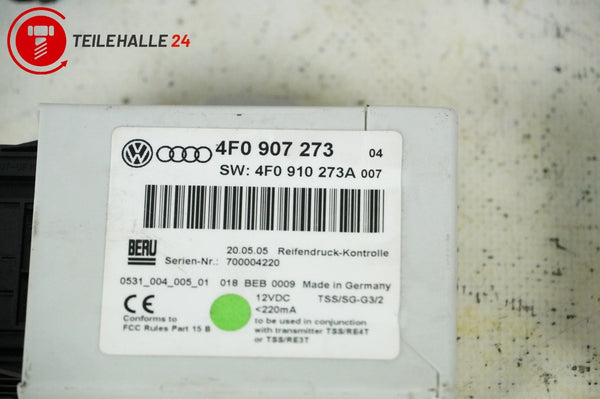 Audi A6 4F C6 Reifendruckkontrolle 4x Sender Sensor RDK Steuergerät 4F0907283