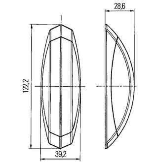 Hella Umrissleuchte oval links Seitenbegrenzung C5W 12V rot weiß Fahrerseite