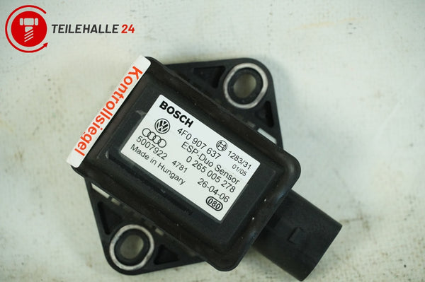 Audi A6 4F C6 Drehratensensor Duosensor ESP Steuergerät 4F0907637 0265005278