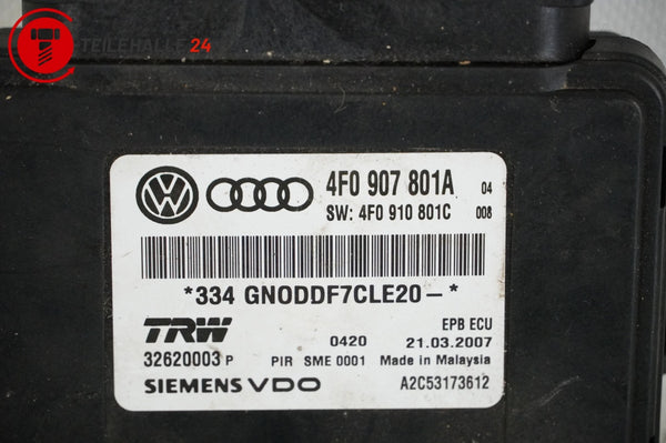 Audi A6 4F C6 Steuergerät elektronische Feststellbremse Parkbremse 4F0907801A