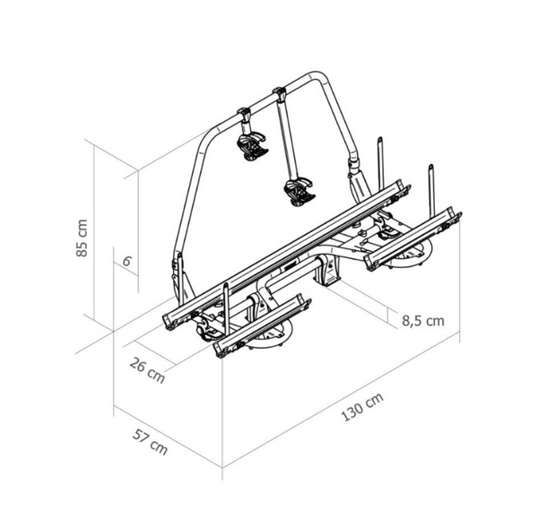 THULE Caravan Superb Fahrradträger Camping Wohnwagen Fahrradhalter 60 kg 2 Räder