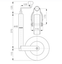 Winterhoff Stützrad Vollgummi Rohr Ø 48 mm Stützlast 150kg 225 x 70 mm Serie ST