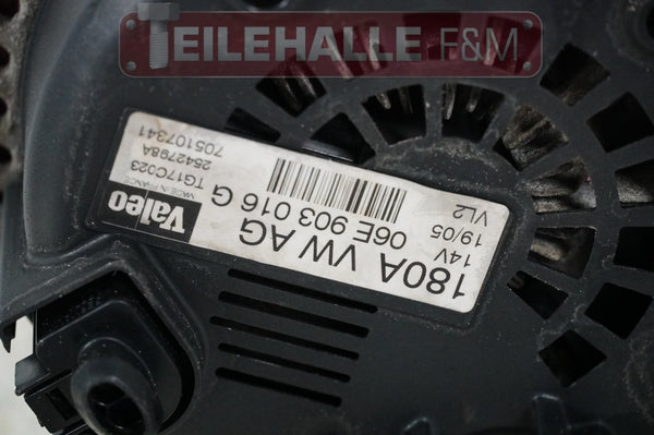 Audi A6 C6 4F 2.4 3.2 FSI Benzin Lichtmaschine Generator VALEO 180A 06E903016G