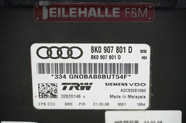 Audi A4 B8 8K Steuergerät Parkbremse Parkbremssteuergerät Handbremse 8K0907801D