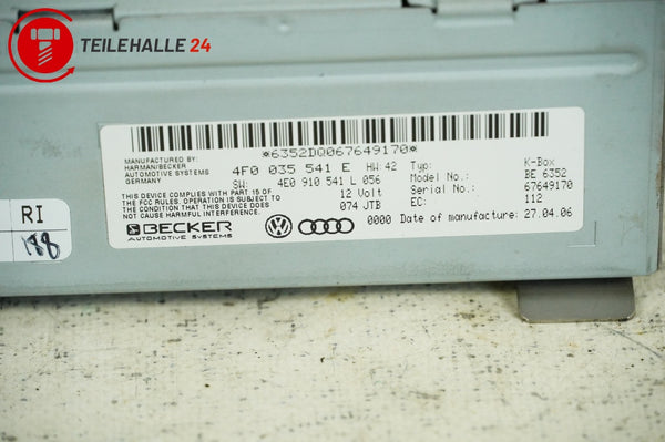 Audi A6 4F C6 Empfangseinheit K-Box Radio Steuergerät 4F0035541E 4E0910541L