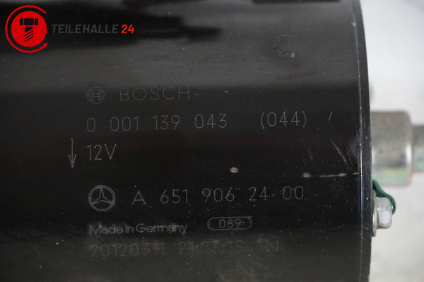 Mercedes W204 S204 C220 CDI Anlasser Starter A6519062400 Bosch 0001139043