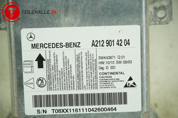 Mercedes S212 W212 E-Klasse Steuergerät Airbag Airbagsteuergerät A2129014204