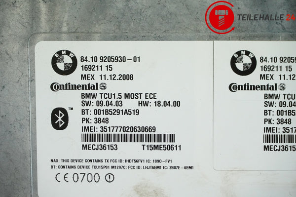 BMW E91 E90 3er Steuergerät Bluetooth Telematics Telematik TCU Modul 9205930