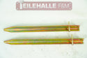 T-Hering mit Querstift 30 cm 2 Stück 2er Pack Stahl gelb passiviert Zelthering