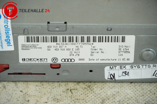 Audi A4 B8 8K Navirechner Navigationssystem DVD 2012 MMI 4E0919887M 4E0910888E