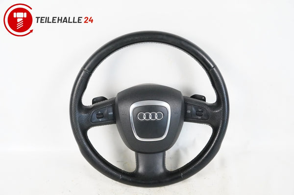 Audi A6 4F C6 Sportlenkrad MFL Schaltwippen Leder Multifunktion gelocht schwarz